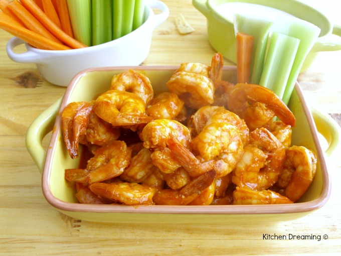 With just five minutes in the oven, you can whip these Oven Roasted Buffalo Shrimp up in no time for an easy dinner or appetizer.