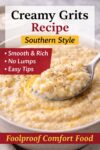 Creamy Southern grits with butter and black pepper served in a bowl.