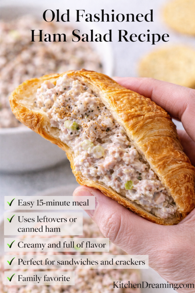Best Ham Salad Recipe – Old Fashioned, Creamy, Easy to Make 9 Easy ham salad recipe served in croissant sandwich with creamy filling.