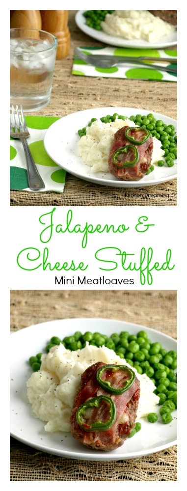 Jalapeno-cheese Stuffed Mini Meatloaf . These perfect sized meatloaf's are super easy to make and even easier to portion out.