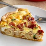 This Bacon and Potato Quiche is a hearty and filling breakfast or brunch your family will enjoy. #Breakfast #Quiche #Brunch #Recipes