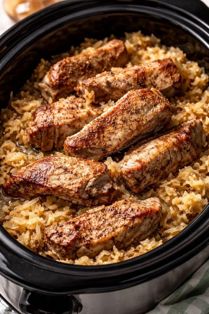 Crock Pot Country ribs Pork and Sauerkraut IMG 1
