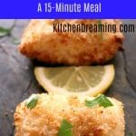 Panko Crusted Baked Cod Fish has a crunchy outer texture while still keeping the fish moist and flaky. This EASY, HEALTHY dinner is ready in just 15-minutes! #Baked Cod Fish Recipes #Baked Cod Recipe #Easy Baked Cod Recipe #KitchenDreaming
