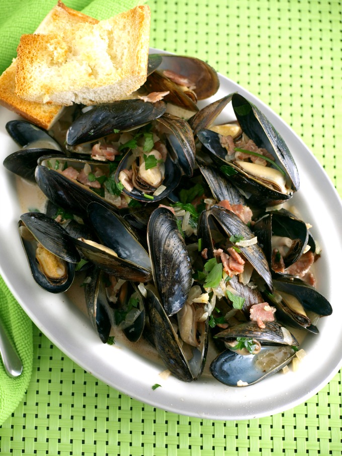 Mussels in Irish ale is a traditional Irish dish served along the coastal regions.