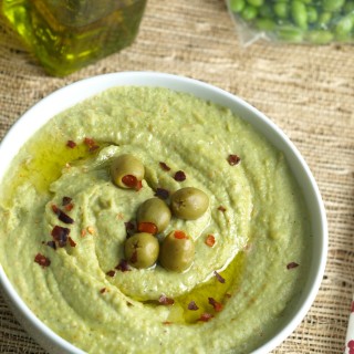 Easy Edamame Hummus is ready in under 10 minutes with 10 ingredients of less!