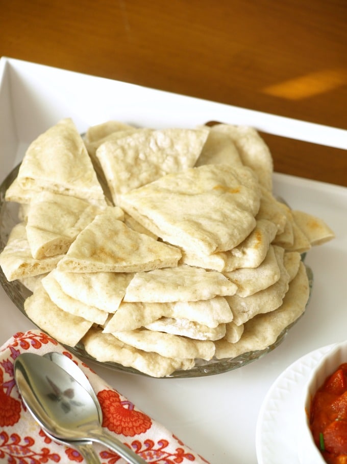 There is noting quite like enjoying homemade soft, fresh pita with a giant bowl of freshly made hummus. N-O-T-H-I-N-G!
