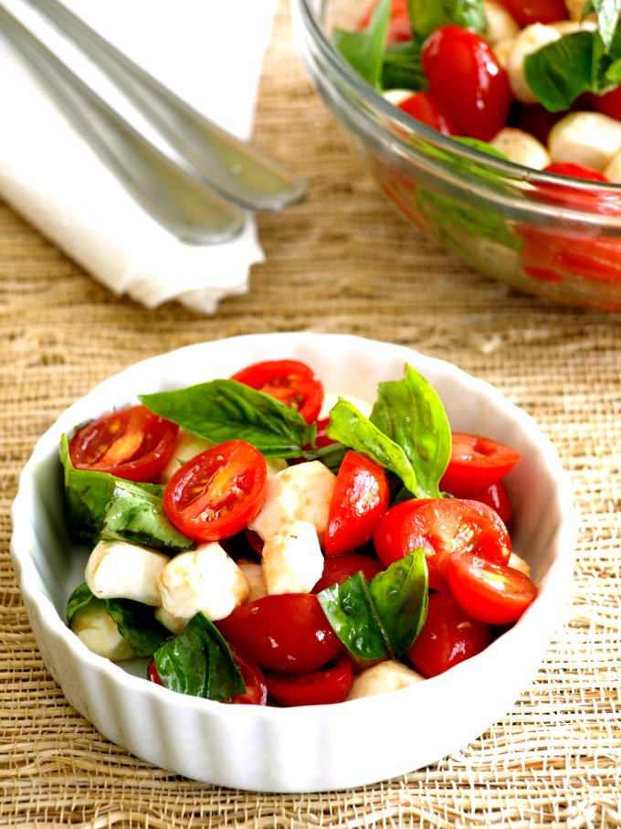 A bowl of Italian Caprese Salad