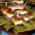 This variation of the classic Cuban sandwich is called Medianoche, and is traditionally served on sweet bread rather than the typical Cuban bread.