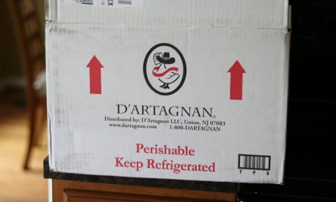 A photo of the D'Artagnan overnight shipping box
