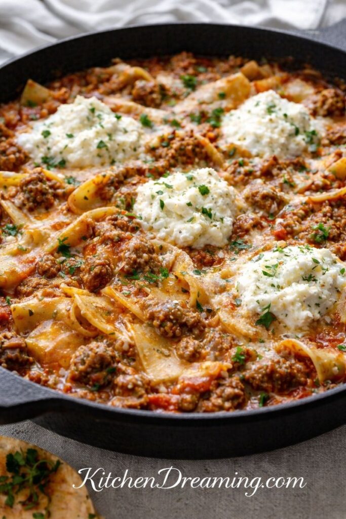 Skillet Hamberger Helper Lasagna IMG 1