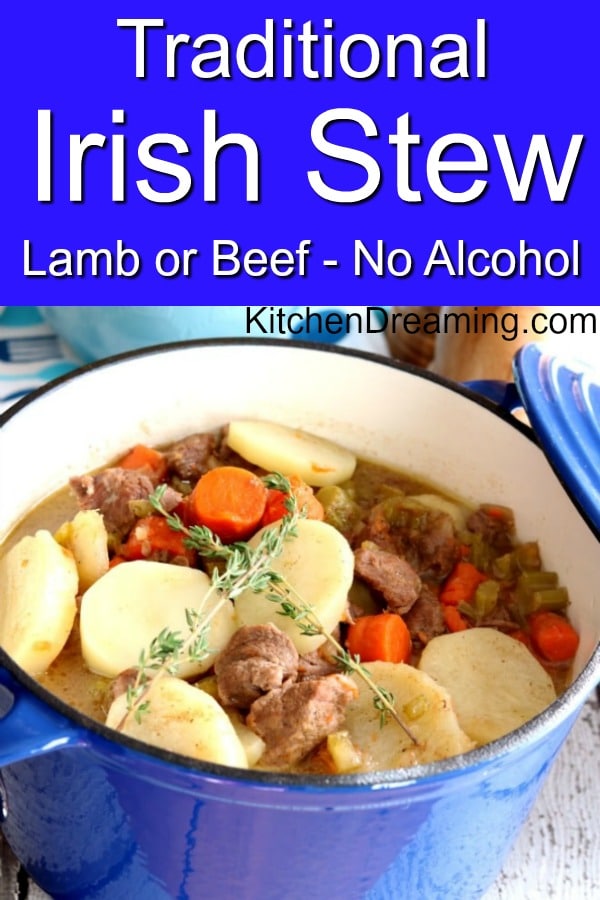 A pinnable pinterest image for Traditional Irish Stew