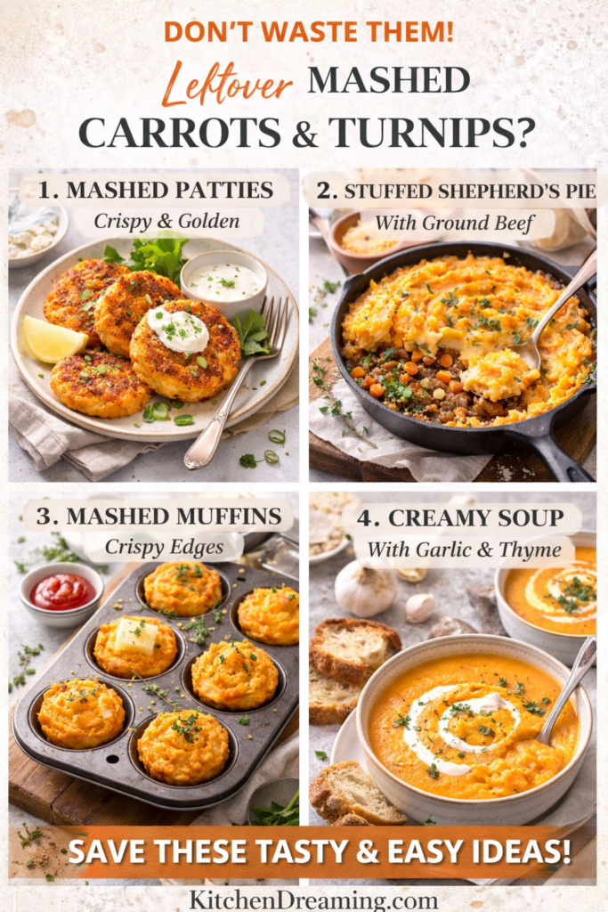 Mashed Turnips and Carrots Recipe – Creamy Root Vegetable Mash 13 Mashed Carrots and Turnips leftovers repurposed into patties, casserole, muffins, and soup.