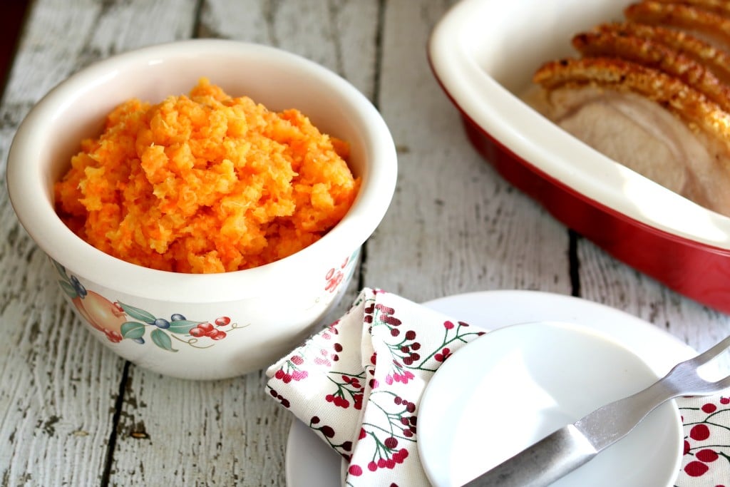 The mashed carrots are sweet while the rutabagas have an earthy flavor and they pair very well together. The added sweetness from the butter and a good sprinkling of salt really makes this dish shine. 