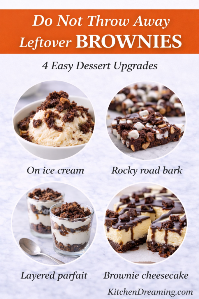Chewy Brownie Recipe with Brown Sugar (Easy From Scratch) 11 Ideas for using leftover chewy brownies, including ice cream topping, layered parfaits, rocky road bark, and brownie cheesecake.