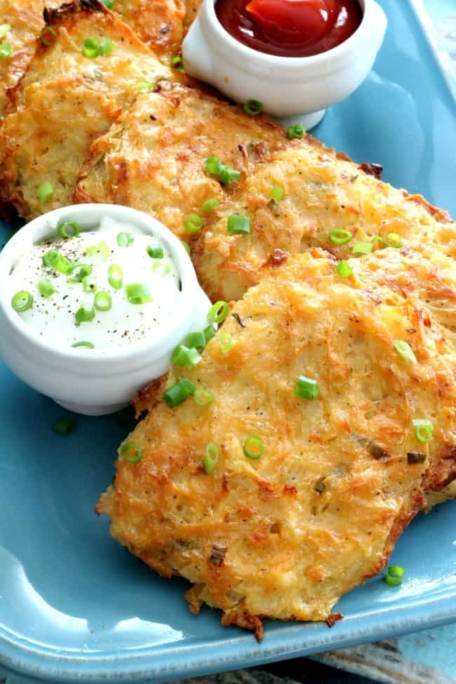 Baked Hashbrown Patties are crispy on the outside with a fluffy center without frying! These are a favorite on-the-go breakfast. 