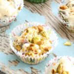 Try this recipe for White chocolate Pistachio Clusters. It's decadent white chocolate studded with dried fruit and nuts; perfect for the holidays.