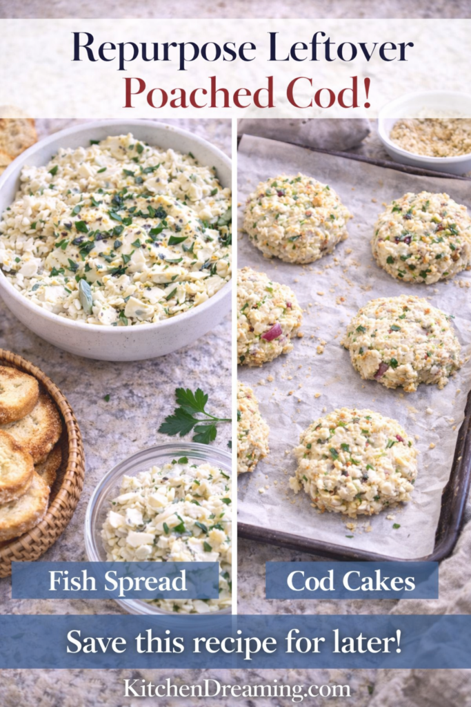 Mediterranean Poached Cod - A High Protein Low Calorie Dinner 13 Leftover Mediterranean Poached Cod transformed into fish spread and cod cakes.
