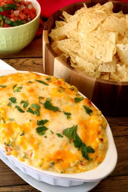 Why wait 'til summer for fresh, sweet corn when we can have it right now? This Hot jalapeño Corn Dip is packed with flavor starting with the fresh, steamed corn and then combined with chopped cilantro, diced jalapeños, and sliced green onions. The flavor of the sweet corn is showcased in this dip and is what makes this dish shine. My husband and I agreed the fresh corn is the difference you can taste in this dip and it's delicious!