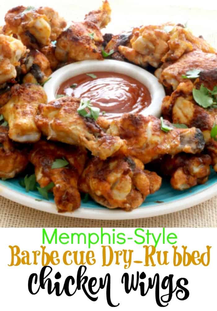 These zesty Memphis Style Barbecue Dry-Rubbed Chicken Wings win big with the home team every time! First I dry rub the chicken wings with a blend of barbecue spices that has some heat and a plenty of flavors. We then serve them with a zesty barbecue sauce that mirrors those same flavors.