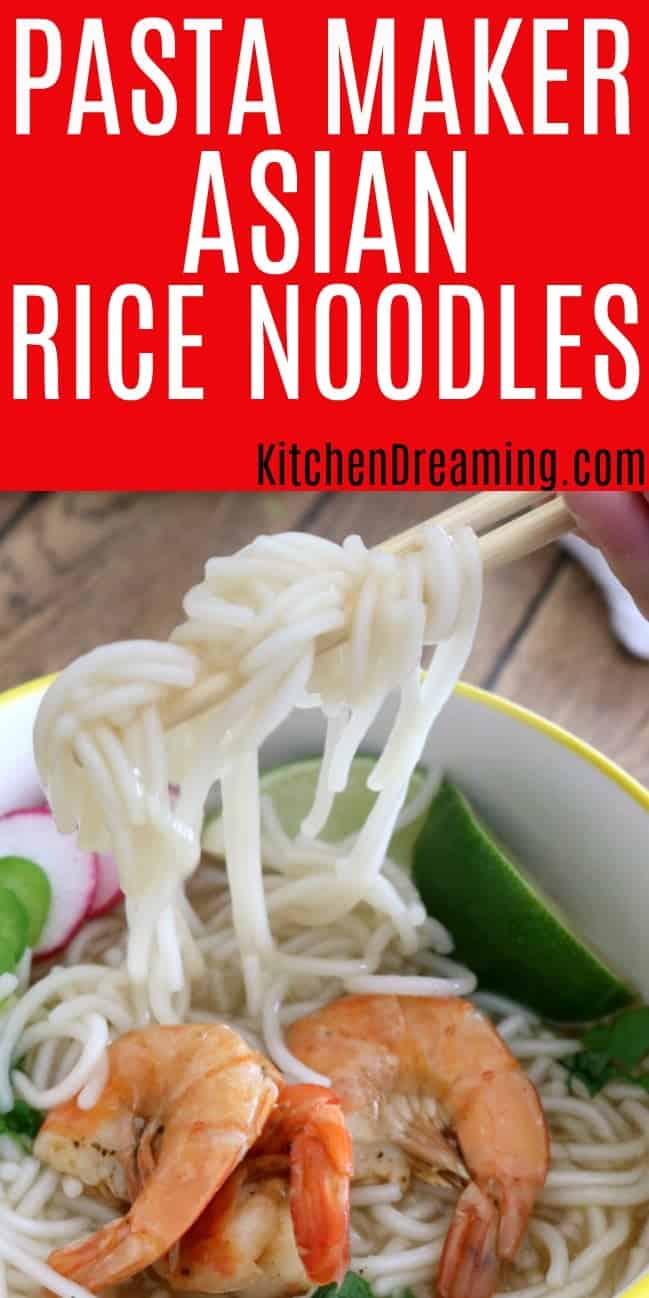 a pinnable image of a bowl of rice noodles