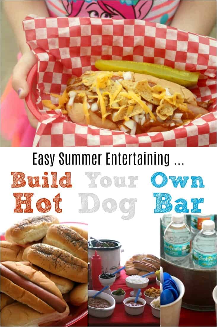 The slow cooker is a great way to keep an abundance of hot dogs hot over a long period of time. Grilled or not, just pile them into the slow cooker and set it on low. This allows you to grill them ahead of time. Perhaps your summer plans got rained out and you need a quick and easy way to move the party indoors. This idea works great for game days, tailgating (with a plug adapter), and kids birthday parties, too. 