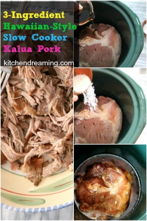 Tender, juicy and incredibly delicious, this Hawaiian-style Slow Cooker Kalua Pork has the most amazing flavor - and it only requires 3-ingredients! This quick and simple recipe will leave you dancing in the kitchen.