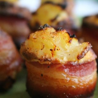 These Bacon-Wrapped Pineapple Chicken Shots are divine. The saltiness of the bacon combined with the sweetness of the pineapple and the smokiness from the BBQ coated chicken creates such a flavorful little bite.
