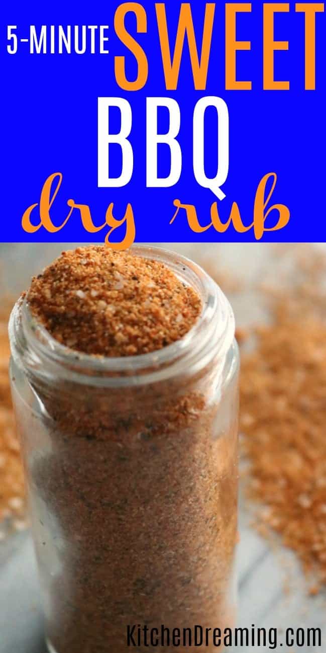 close up of a bottle of sweet bbq rub