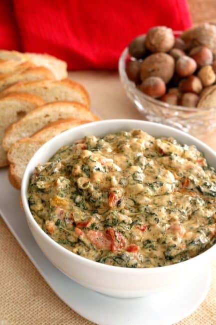 Hot and cheesy, goey and melty, Hot Spinach Dip is the perfect appetizer.
