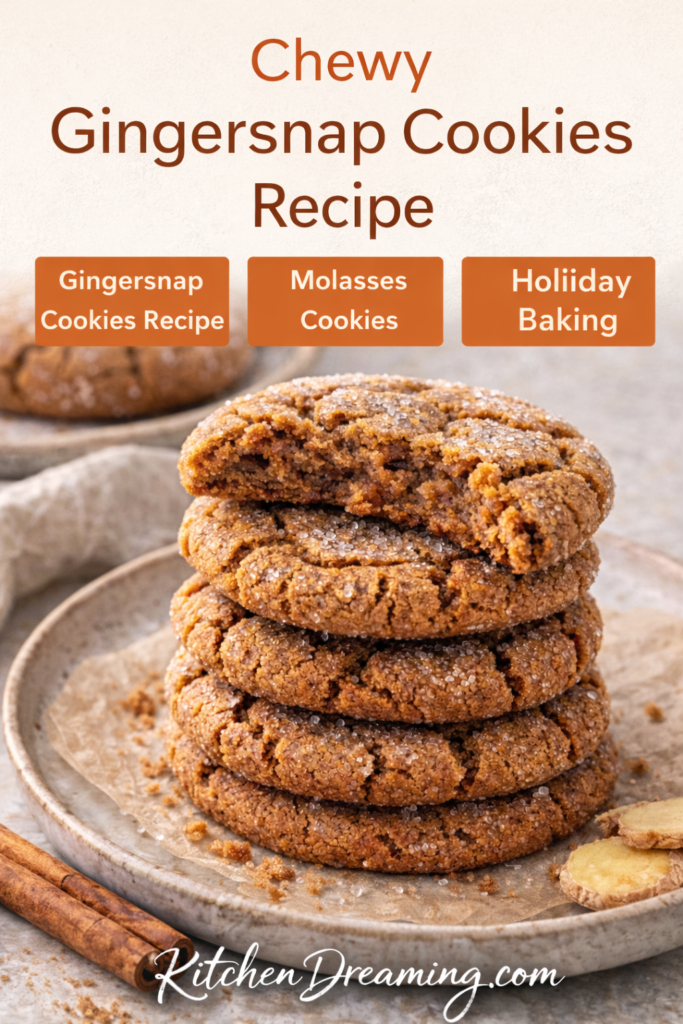 Chewy Gingersnap Cookies Recipe with Soft Centers 11 chewy gingersnap cookies recipe with molasses cookies and holiday baking labels.