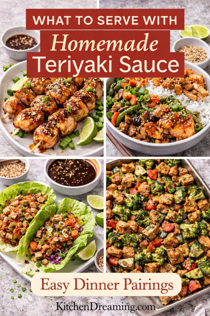 Easy Homemade Teriyaki Sauce Recipe (Simple, Sweet, Ready in 10 Minutes) 12 homemade teriyaki sauce served with chicken salmon and rice bowl.