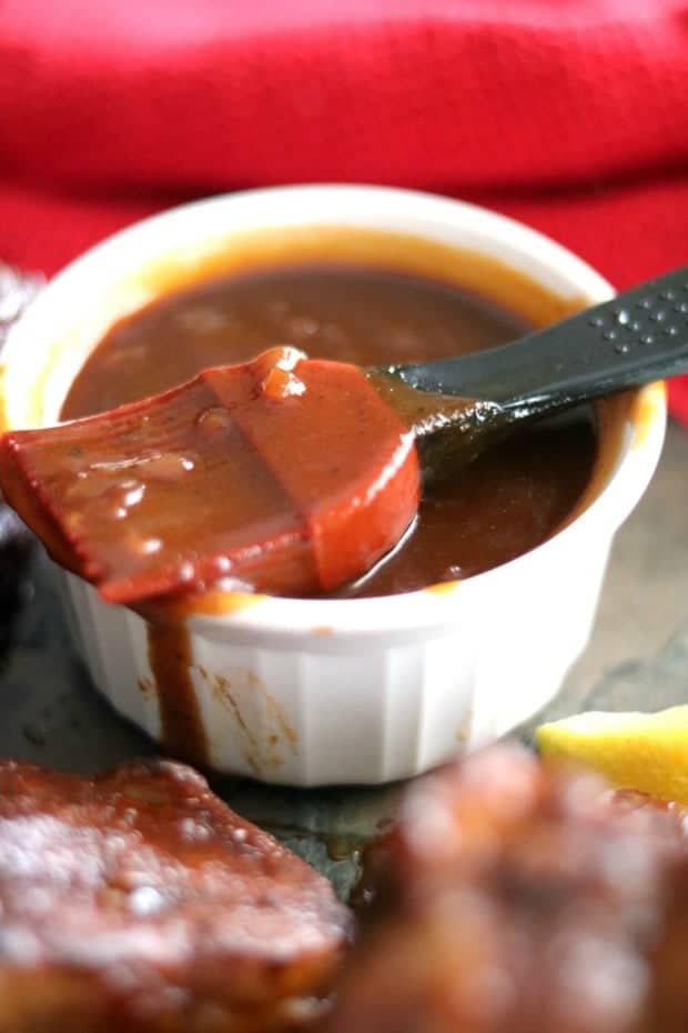 A bowl of Jamaican Barbecue sauce perfect for dunking.