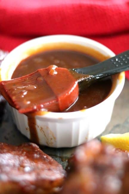 This Jamaican Barbecue Sauce is spicy with a hint of sweetness & flavor notes of allspice, cinnamon, and cloves which mimic the flavor in Jerk Spice Rub.