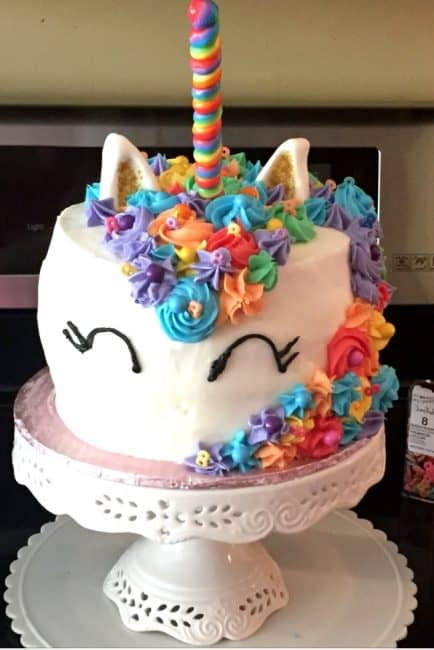 Make your next party magical with this Mystical Rainbow Unicorn cake. #Kids #Birthday #Party #Ideas