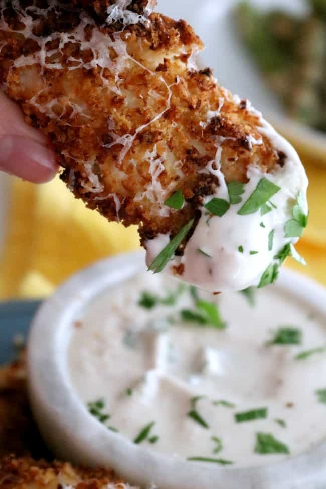 Air Fryer Garlic Parmesan Chicken Tenders | Kitchen Dreaming
