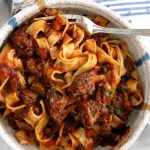A staple of northern Italy, a ragu is a thick, full-bodied meat sauce that usually contains beef, tomatoes, onions, celery, carrots, and garlic. The already flavorful sauce is then further enhanced with wine and herbs. #Italian #Beef #Ragu #Sauce #Pasta #KitchenDremaing