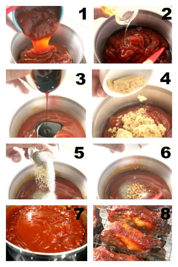 Step by Step process photos for how to homemade barbecue sauce.