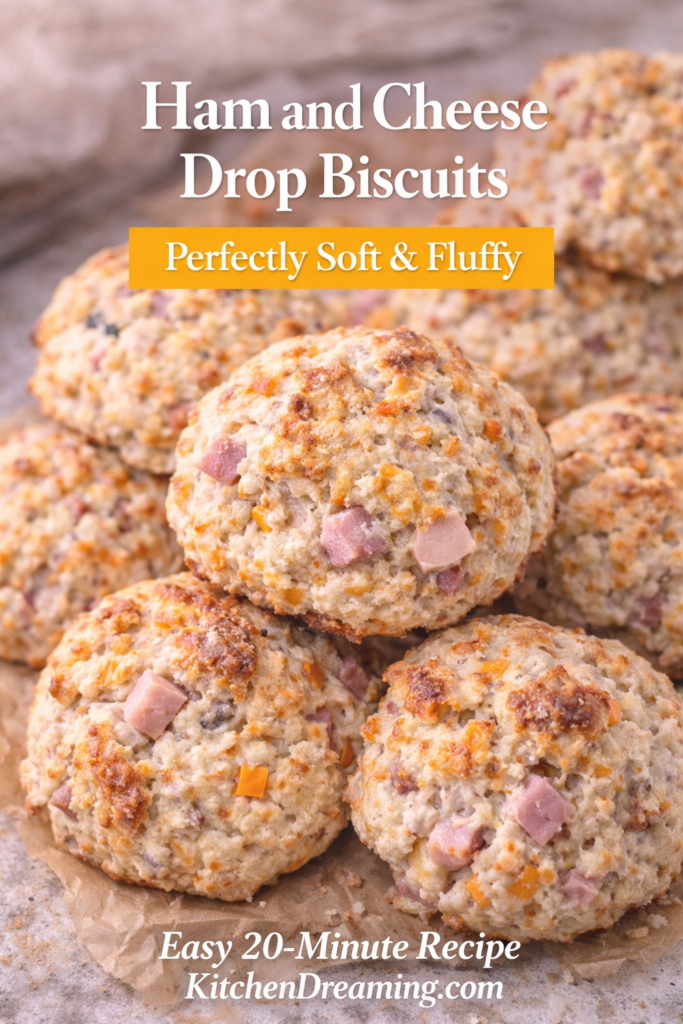 Ham and Cheese Drop Biscuits (Easy Breakfast Biscuit Recipe) 13 leftover ham and cheese drop biscuits used for sandwich and casserole