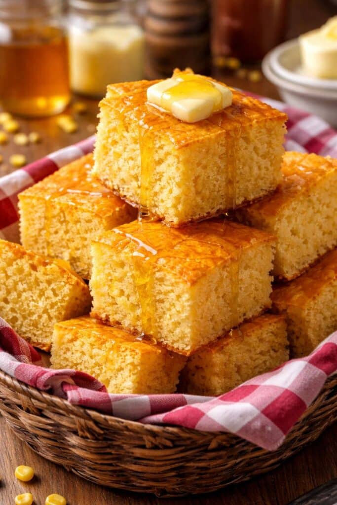 Disney Whispering Canyon cornbread copycat recipe with golden moist texture and honey butter.