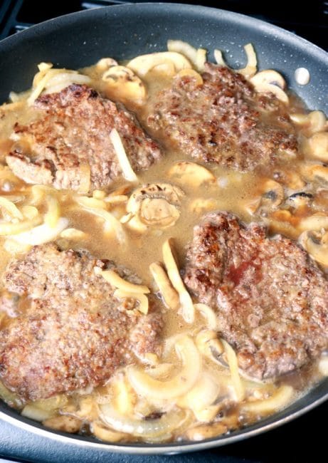 Braised Cube Steaks with Onions and Mushrooms add beef stock return cubesteaks to the pan