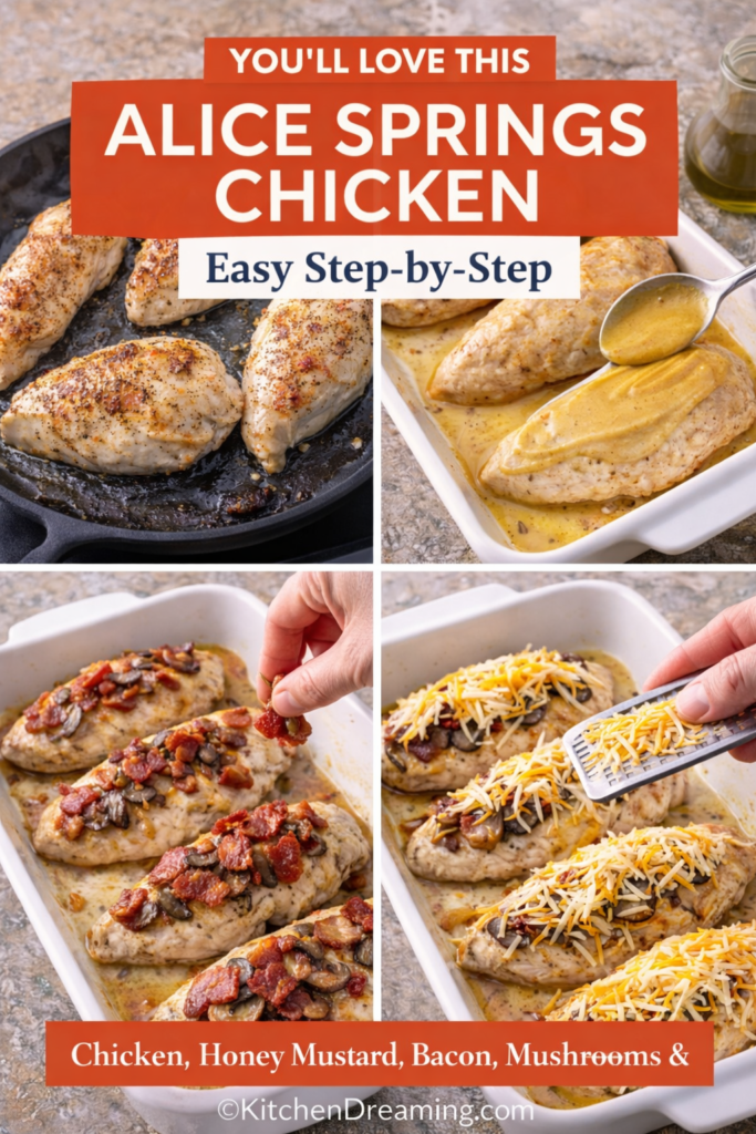 Copycat Outback Alice Springs Chicken Recipe 10 Steps to prepare Copycat Outback Alice Springs Chicken from searing to baking.