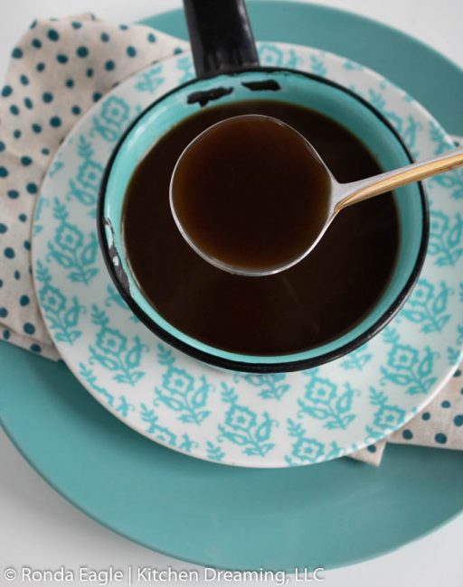 Easy Beef Au Jus Sauce for French dip sandwiches in 15 minutes