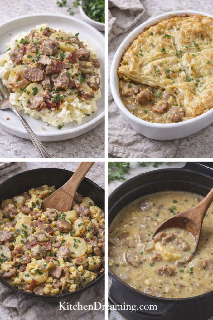 Slow Cooker Dublin Coddle (Authentic Irish Sausage Stew) 5 Slow cooker Dublin coddle leftovers repurposed into pie, hash, and soup.