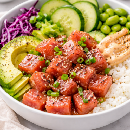 Easy Ahi Poke Bowl Recipe (Hawaiian Style Tuna Bowl) 8 Ahi Poke Bowl Recipe IMG 1