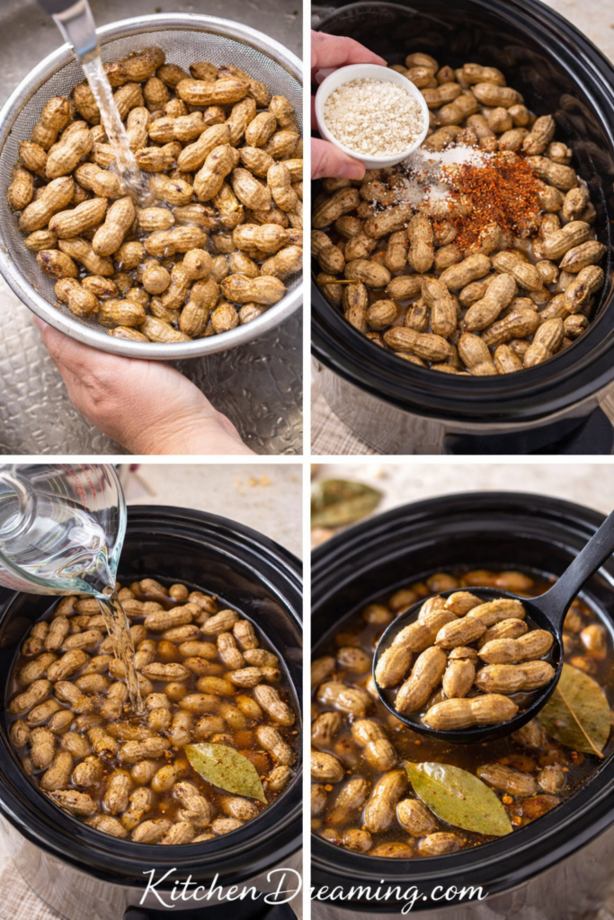 Crock Pot Boiled Peanuts (Easy Slow Cooker Recipe) 3 Step by step process for making crock pot boiled peanuts in a slow cooker.