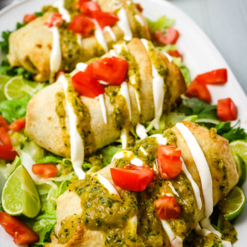 Chimichangas with Chile Verde 13