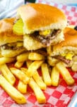A Pinterest pin image for Copycat Krystal burgers