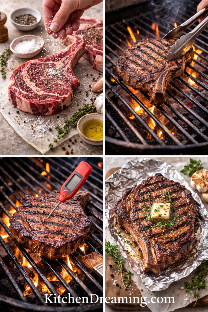 How to Grill Bone-In Ribeye Steaks (Perfect Temp Guide) 3 How to grill bone-in ribeye steaks step by step with searing and resting.
