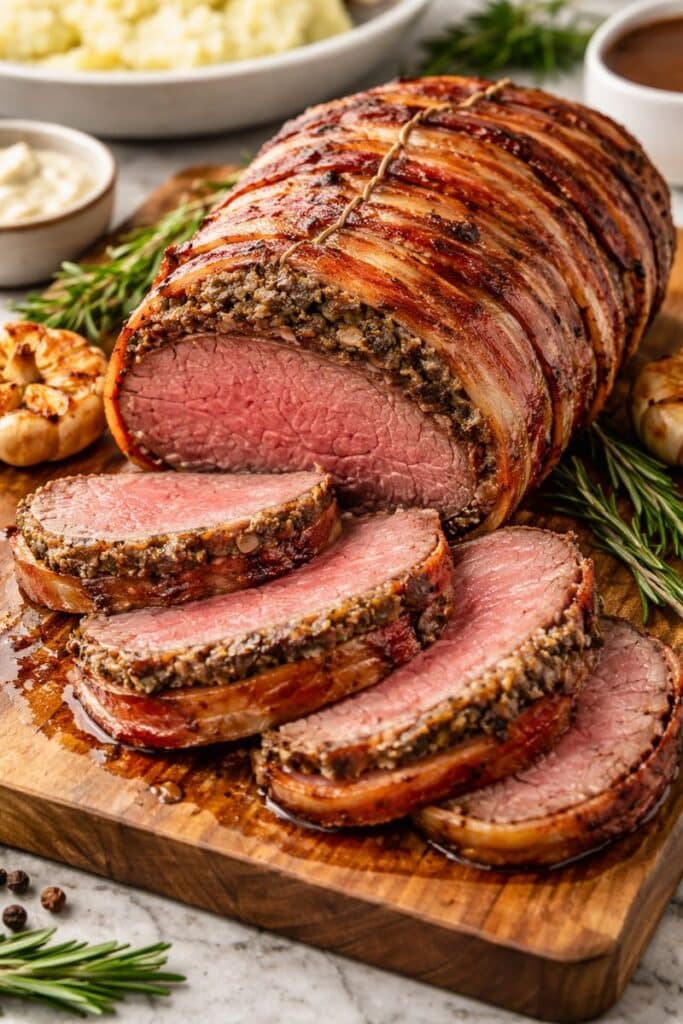 bacon wrapped eye of round roast IMG 1