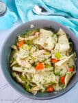 A pinnable image for chicken dumpling soup